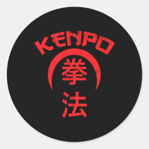 Kenpo Karate Design Japanisch Lettisch Martial Art Runder Aufkleber
