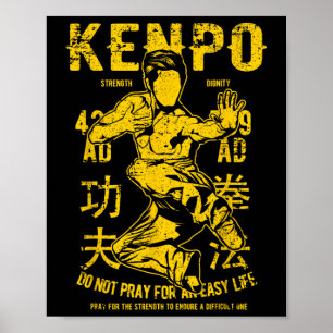 Kenpo Karate Kampfsport Retro Vintage abgenutzt Poster