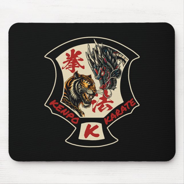 Kenpo Karate Martial Art Self Defense Tiger Dragon Mousepad (Vorne)
