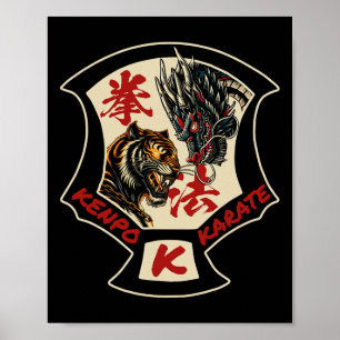 Kenpo Karate Martial Art Self Defense Tiger Dragon Poster