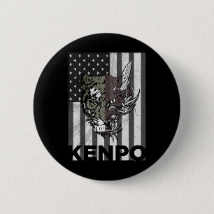 Kenpo Karate Martial Arts American Flag Frauen Män Button
