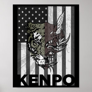 Kenpo Karate Martial Arts American Flag Frauen Män Poster