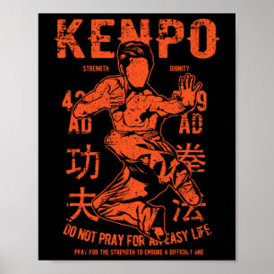 Kenpo Karate Martial Arts Vintage Retro Stil Distr Poster