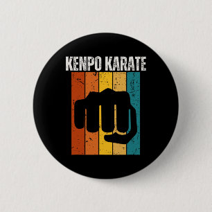 Kenpo Karate Vintag Retro 70er Design Funny Americ Button