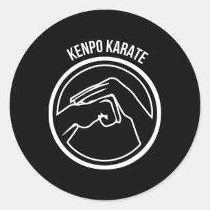 Kenpo Karate White Black Hands Coole Kampfkunst T Runder Aufkleber