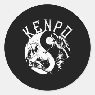 Kenpo Yin Yang Martial Arts Japanisch Kempo Fighte Runder Aufkleber