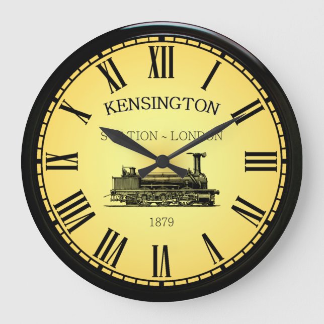 Kensington Station ~ London England ~ 1879 ~ Große Wanduhr (Vorderseite)