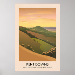 Kent Downs AONB Reiseplakat Poster