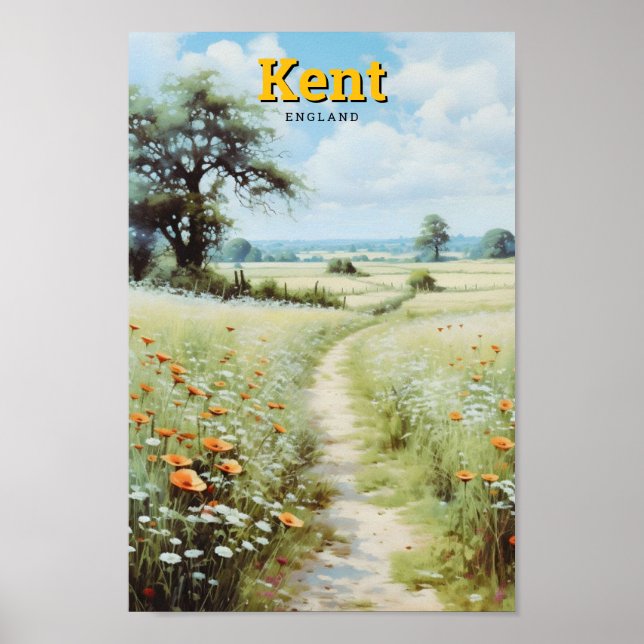 Kent England Vintage Travel Poster (Vorne)