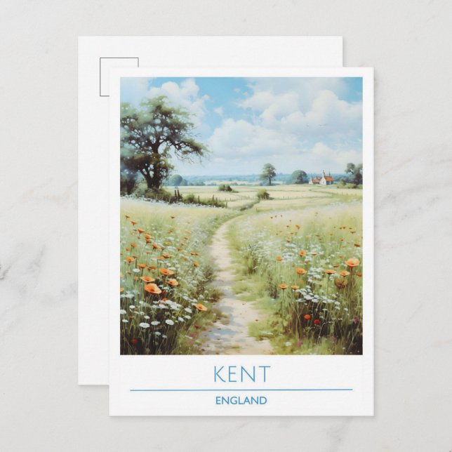 Kent England Vintage Travel Postkarte (Vorne/Hinten)