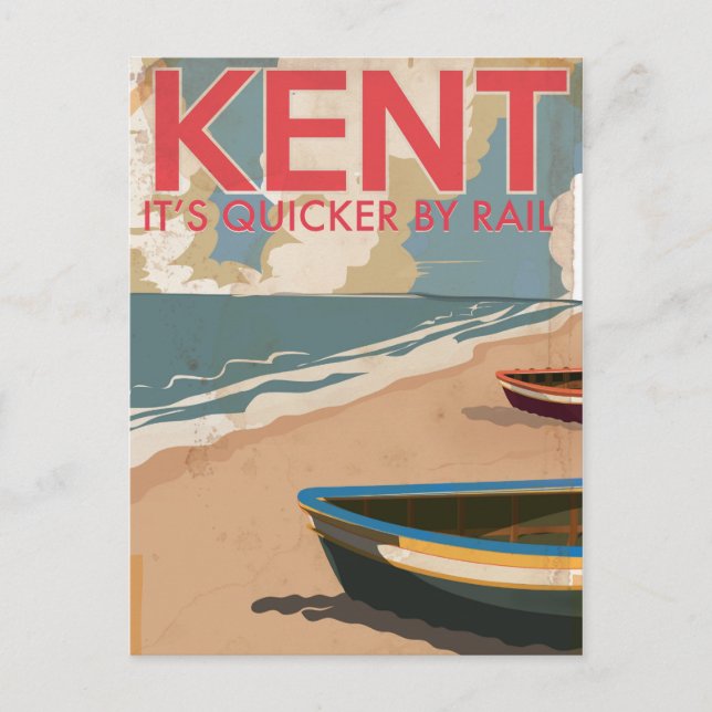 Kent, England, Vintages Lokomotivplaner Postkarte (Vorderseite)
