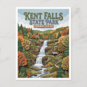 Kent Falls State Park Connecticut Postkarte