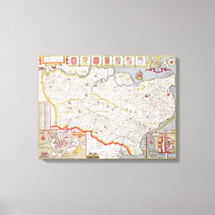 Kent, graviert von Jodocus Hondius Leinwanddruck