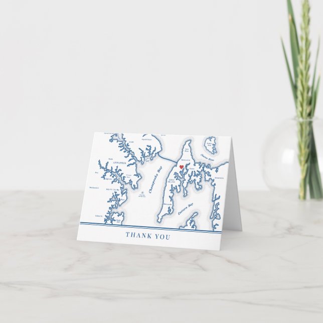 Kent Island Hochzeit in Urlaubsort Foto Dankeskarte (Vorderseite)