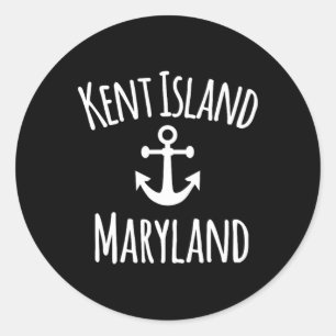 Kent Island Maryland nautisch Küstenbootfahrt Sege Runder Aufkleber
