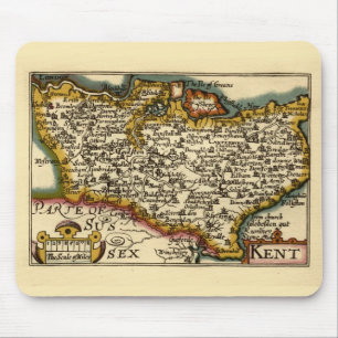 Kent Landkreis England Old Antiquarian John Speed  Mousepad