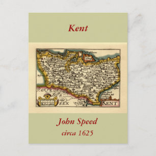 Kent Landkreis England Old Antiquarian John Speed  Postkarte