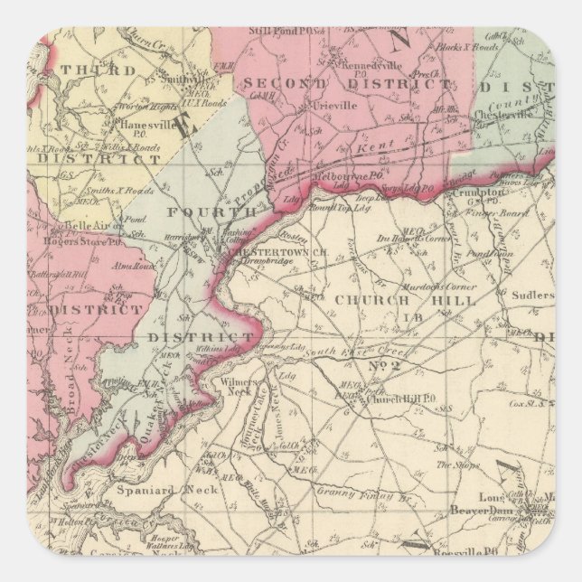 Kent Quadratischer Aufkleber (Vorderseite)