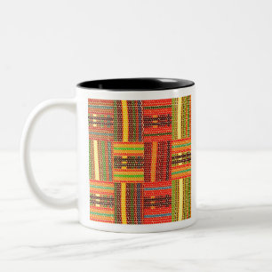 kente afrikanischer Druck Zweifarbige Tasse