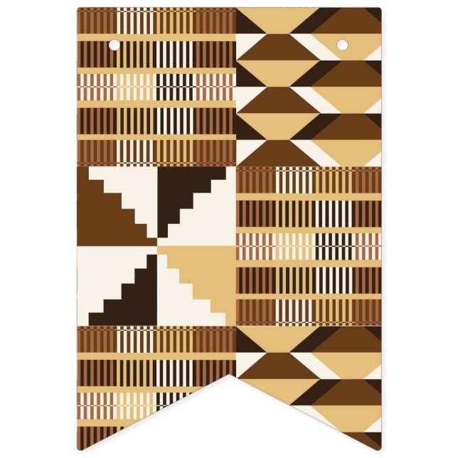 Kente Block - Gedämpftes Ocker Wimpelkette (Erste Fahne)