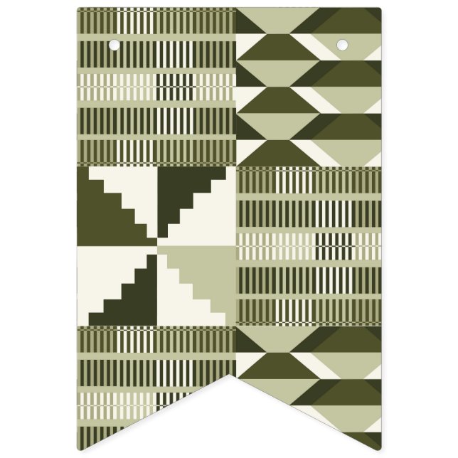 Kente Block - Heritage Olive Wimpelkette (Erste Fahne)