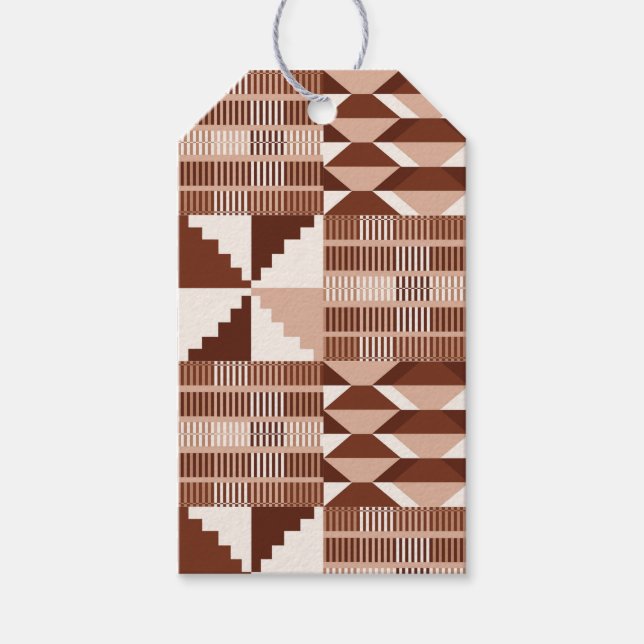 Kente Block - Ton Terrakotta Geschenkanhänger (Vorderseite)