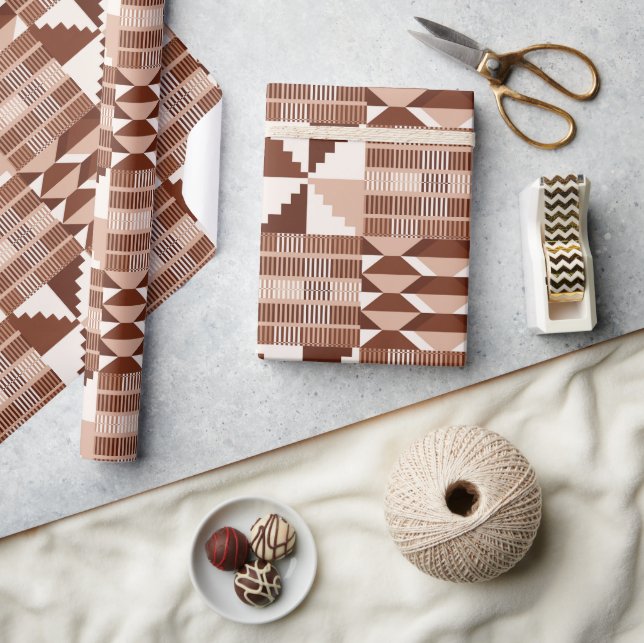 Kente Block - Ton Terrakotta Geschenkpapier (Kunsthandwerk)