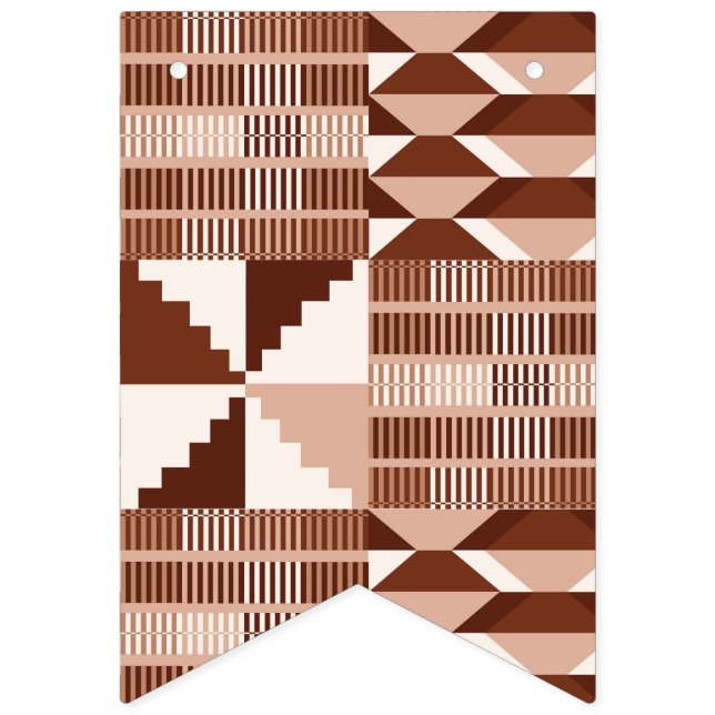 Kente Block - Ton Terrakotta Wimpelkette (Erste Fahne)