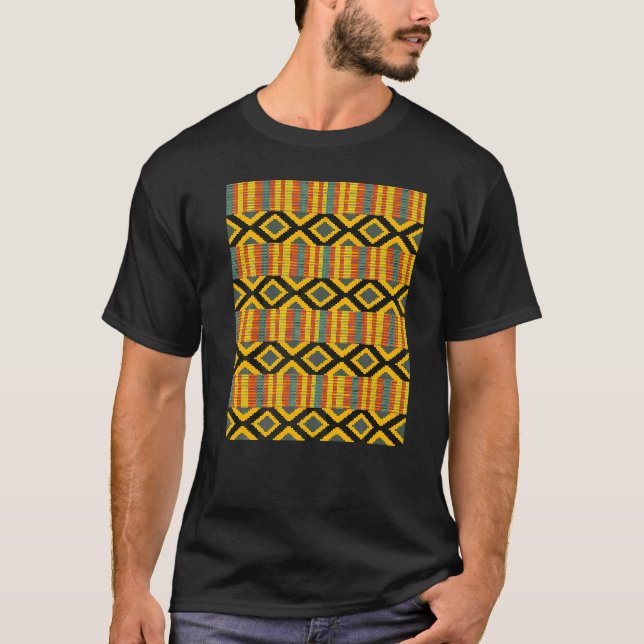 Kente Cloth Print African Tribal Ethnic Kente Artw T-Shirt (Vorderseite)