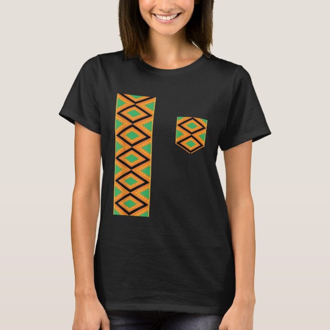 Kente Cloth Sash And Pocket Ethnic Pride Kente Afr T-Shirt (Vorderseite)