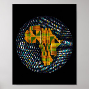 Kente Clothe Metallic Africa Design Sticker Poster