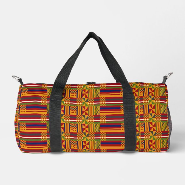 Kente Ethnic Pattern - Lebhaftes afrikanisches Tex Duffle Bag (Vorderseite)