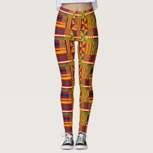 Kente Ethnic Pattern - Lebhaftes afrikanisches Tex Leggings