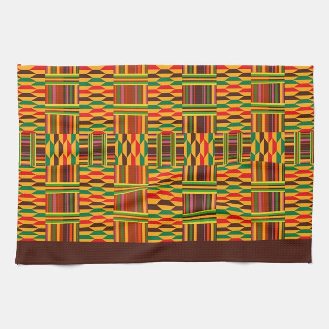 Kente Ethnisches Muster Geschirrtuch (Horizontal)
