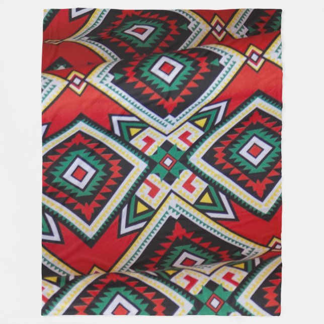 Kente Geometric Tapestry Fleecedecke (Vorderseite)