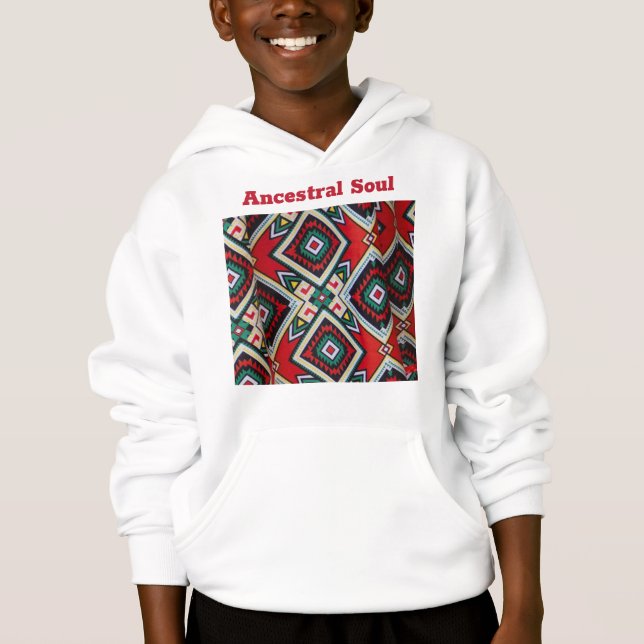 Kente Geometric Tapestry Hoodie (Vorderseite)