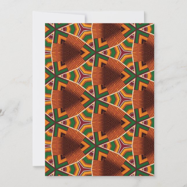 Kente Geometrics Afrocentric Einladung (Vorderseite)