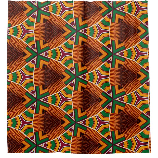 Kente Geometrics Keanza Afrocentric Duschvorhang (Vorderseite)