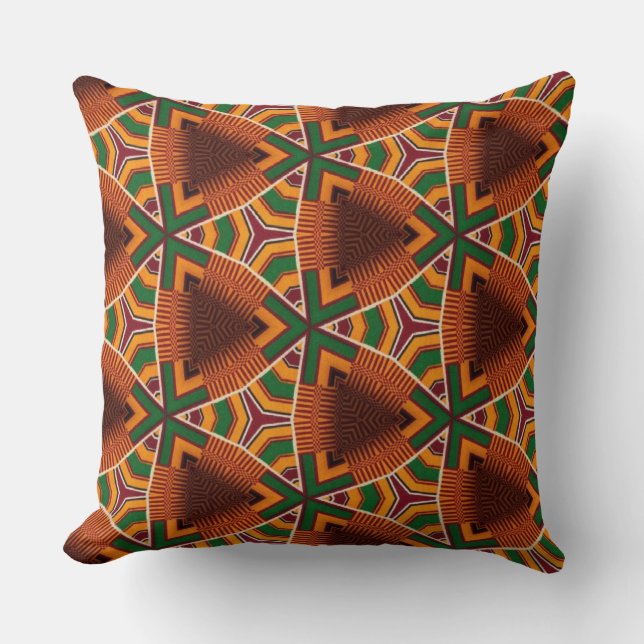 Kente Geometrics Kwanza Afrocentric Kissen (Vorderseite)