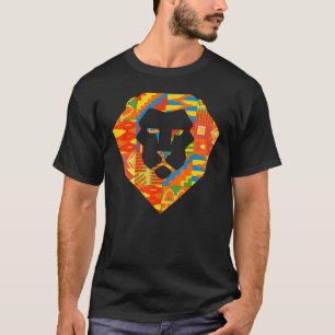 Kente Lion Ghana Proud African Ghanaian Textile T-Shirt
