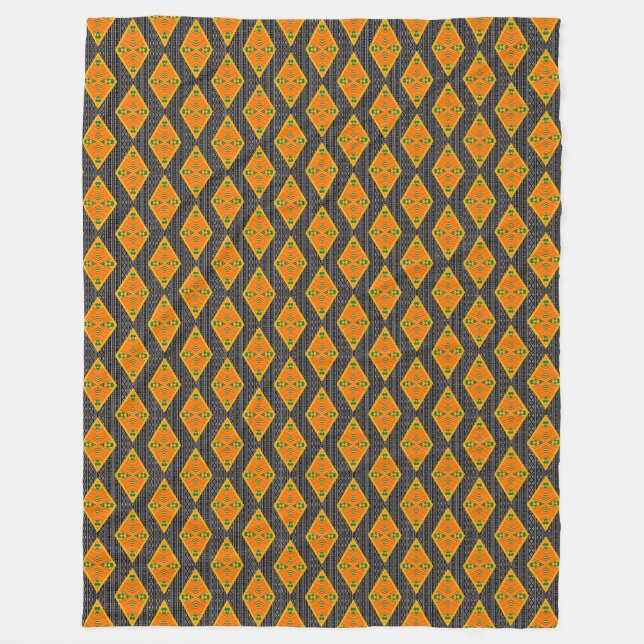 Kente Mudcloth Diamonds Fleece Blanket (Vorderseite)