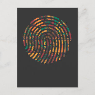Kente Pattern African Ghana Fingerprint nwentom Postkarte