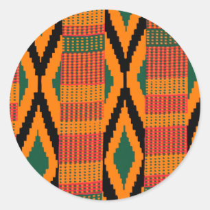 Kente Pattern Runder Aufkleber