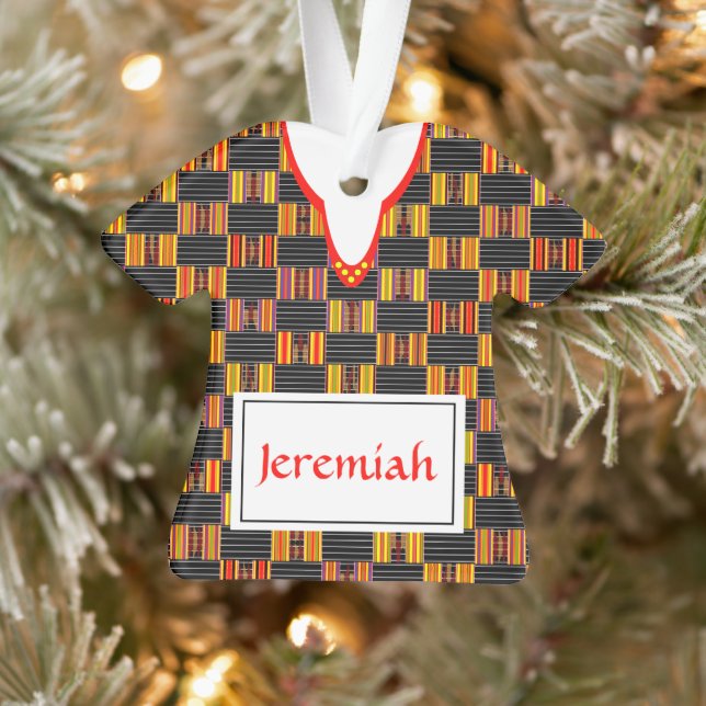Kente Shirt mit dem Namen K30 Akryler Ornament (Baum)