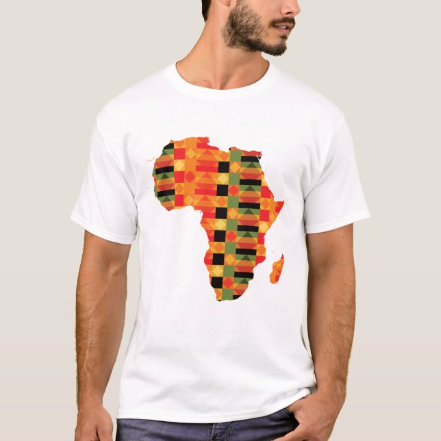Kente Tuch Textile Muster T-Shirt (Vorderseite)