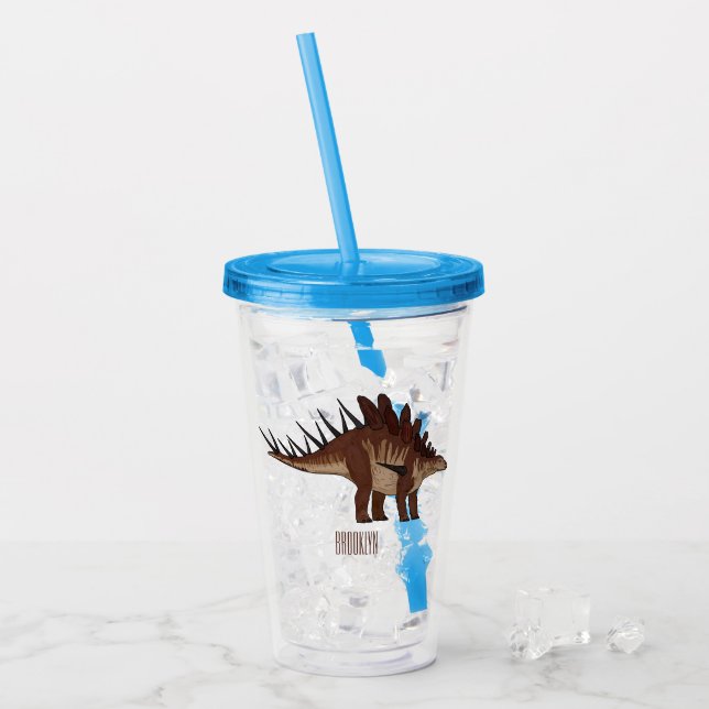 Kentrosaurus-Cartoon Acryltrinkbecher (Vorderseite Ice)
