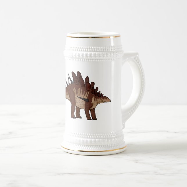 Kentrosaurus-Cartoon Bierglas (VorderseiteRechts)