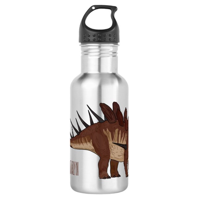 Kentrosaurus-Cartoon Edelstahlflasche (Vorderseite)