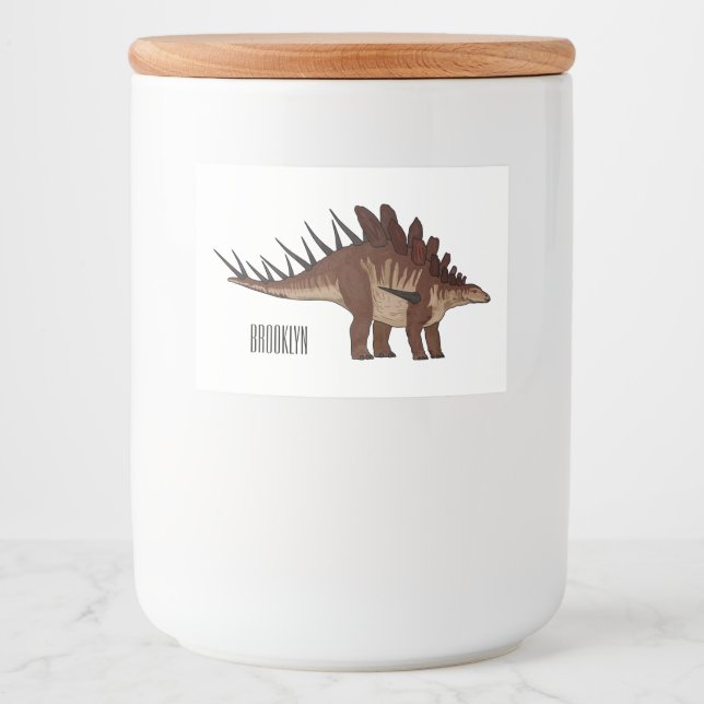 Kentrosaurus-Cartoon Lebensmitteletikett (Vorderseite)