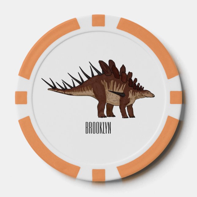 Kentrosaurus-Cartoon Pokerchips (Vorderseite)